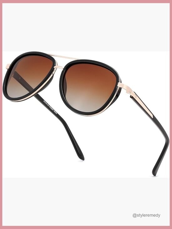 Retro Polarized Aviator Sunglasses Metal Plastic Frame Square Lens main image 7